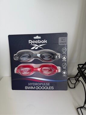Reebok Hydropulse Swim Goggles — Black & Red 2-Pack 14+